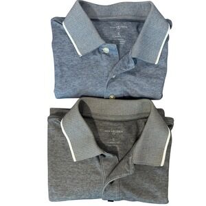 Van Heusen Air Classic Fit Short Sleeve Polo Shirt Bundle Blue & Gray size Small